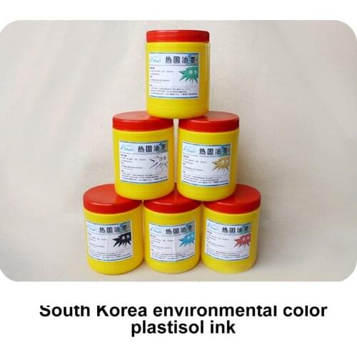 1000G/Bottle South Korea Quality Environmental Color Plastisol Ink Screen Printing T Shirt