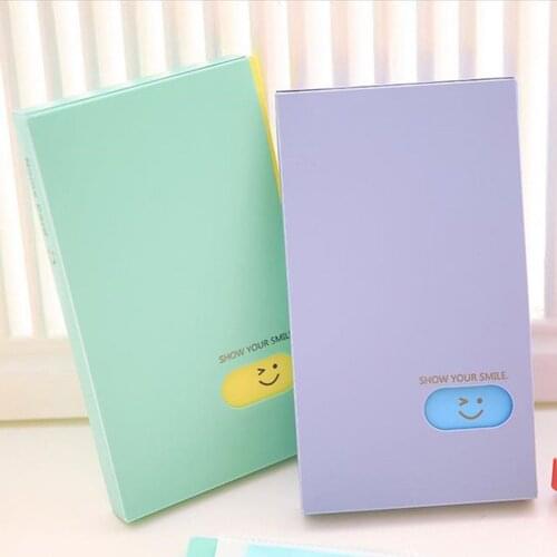 120Pockets Photo Album Smiley Face Candy Color ID Business Name Card Holder Book