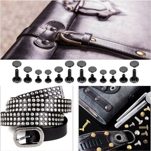 480 Sets Leather Rivets Double Cap Tubular Metal Studs with Setting Tool Pliers E7CB