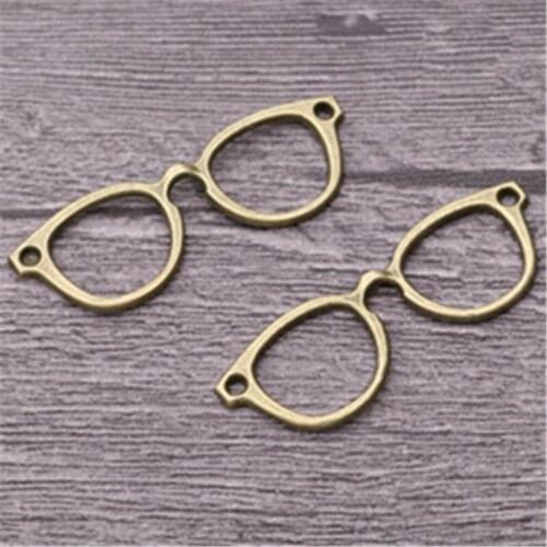 8pcs Antique bronze glasses frame charm alloy connector for necklace bracelet DIY retro jewelry charm handmade A11
