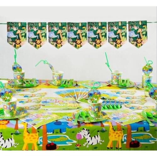 Girl boy birthday party Jungle Animal Deer Birthday Party Supplies Ranch Zoo Paper Cup Paper Party Animals