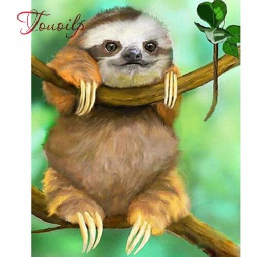 Diamond Embroidery,Sloth,5D,DIY,Diamond Painting,animal,Mosaic,Cross Stitch,Needlework,full Round/square Rhinestone wall arts