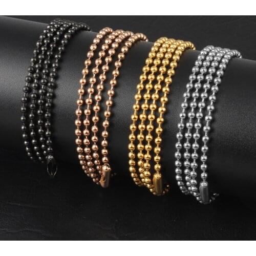 Wholesale chains 18'' 20'' 24'' 28'' 32'' 2.4mm fashion 316L Stainless Steel Ball Chain Necklace Jewelry for Necklace