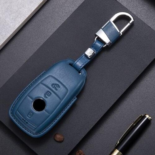 Genuine Leather Car Key Cover Case for Mercedes benz W177 W205 W213 W222 2018 A C S GLS Class E class protect key bag