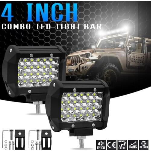 2 Pcs 200W 10800lm Waterproof Work Light LED Light Bars Spot Flood Beam for Work Driving Offroad Boat Car Tractor Truck 12-80 V