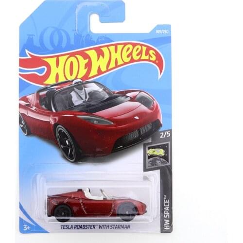 Hot Wheels 1:64 TESLA ROADSTER WITH STARMAN Metal Diecast Model Cars Kids Toys Gift