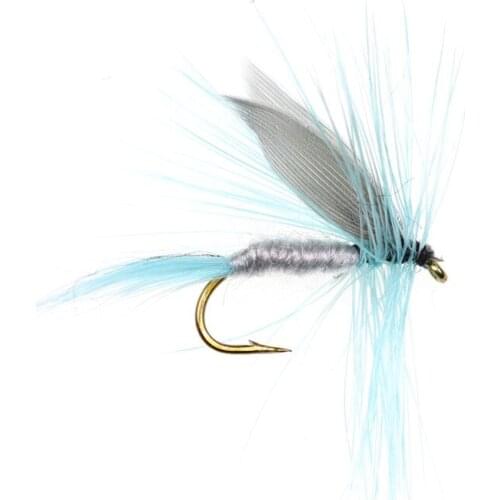 6pcs/Set 10# Artificial Fake Ephemera Shape Feather Fly Fishing Lures Bait Tackle Tool With Barbed Fishhook