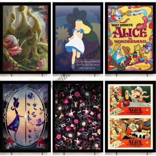 Disney Canvas Painting Wall Art Alice In Wonderland Nordic Posters and Prints Home Decoration Pictures for Living Room Decor