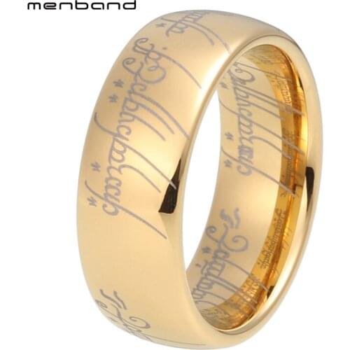 Laser Engraved Ring Men Women Wedding Band Tungsten Ring Domed Polished Shiny 6MM 8MM Comfort Fit