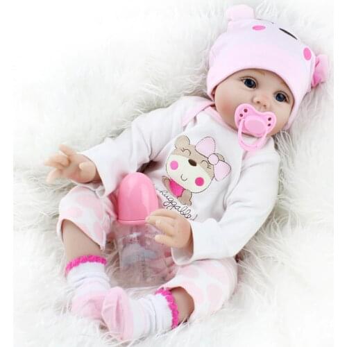 55cm silicone vinyl reborn baby doll toy lifelike reborn boneca baby toys girls boys soft body Children Birthday Gift for mother