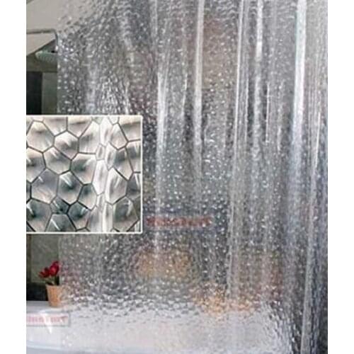 2019 Hot sell EVA Waterproof Shower Curtain Transparent Bathroom Curtain Luxury Bath Curtain With 12pcs Hooks