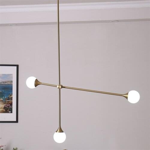 Minimalist chandelier Lighting Bar Kitchen Living room Dining room lounge lighting luminaire led Golden wrought iron chandelier