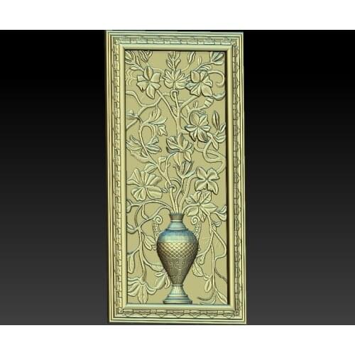 STL Model Vase Decor Panel for CNC Router 3D Printer Artcam Aspire Bas Relief