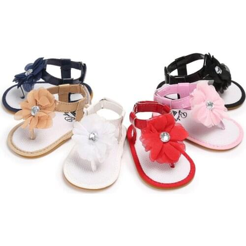 Summer newborn baby toddler girl flower soft first Walkers Baby Shoes rubber bottom non-slip cotton toddler shoe