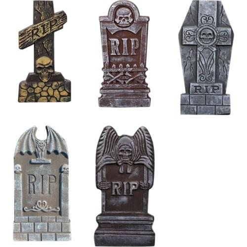Halloween Tombstone Five-Piece Set 3D Ghost Festival Funny Props Venue Layout Props Foam Tombstone