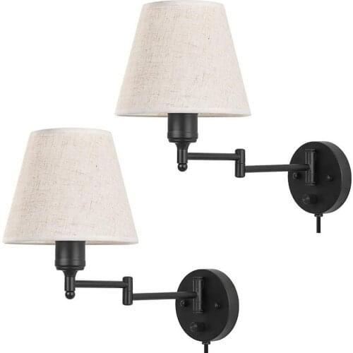2 Packs Wall Lamp Elegant Retro Hotel Bedroom Bedside Light