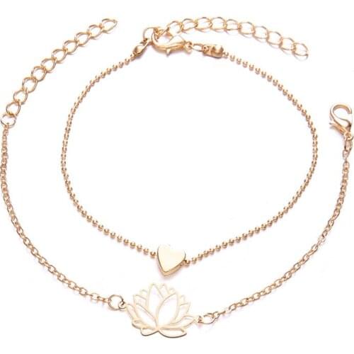 New Simple Female Personality Hollow Lotus Gold Bracelets Christmas Bangle Gift for Women Jewelry Gift 2020