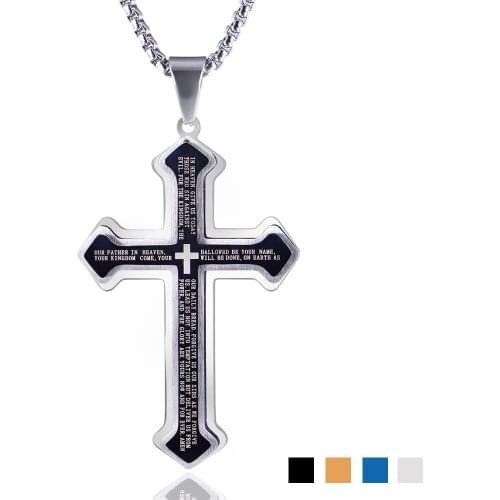 Cross Necklaces for Women Men 2019 Fashion Christian Stainless Steel Link Chain Necklace Jewelry