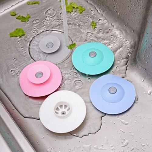 Sink Drain Stopper Silicone Strainer Shower Bathtub Floor Water Stopper Rubber Kitchen Bathroom Deodorant Plug Hair Pickups Home