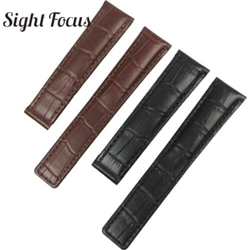 19mm 20mm 22mm Calf Skin Leather Strap for Tag Heuer Watch Carrera Monaco Band Watch Belt Black Brown Bracelet Wristwatch Strap