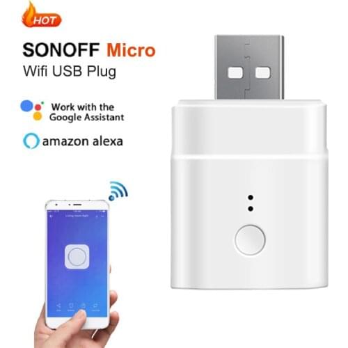 SONOFF Micro 5V Wifi USB Smart Adaptor for eWelink App Remote control Compatible with Alexa Google Home Assistant
