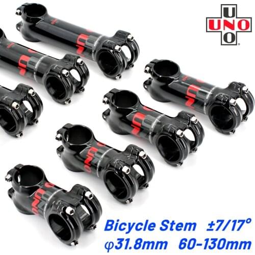 UNO Bike Stem MTB 7 17 Degree 31.8*60/70/80/90/100/110/120/130mm Long Stem Aluminum Bike Stems Bicycle Accessories potencia mtb