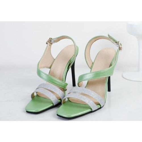 Womens Summer Open-toe Sandals Roman Style Thin Heel Match Color Extra Large Size 8820