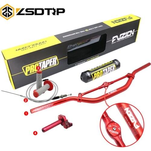 ZSDTRP Motorcycle 28mm 1-1/8" Fat Bar Handlebar High handle Grips Pads For HONDA KAWASAKI SUZUKI YAMAHA Protaper Pro Dirt Bike