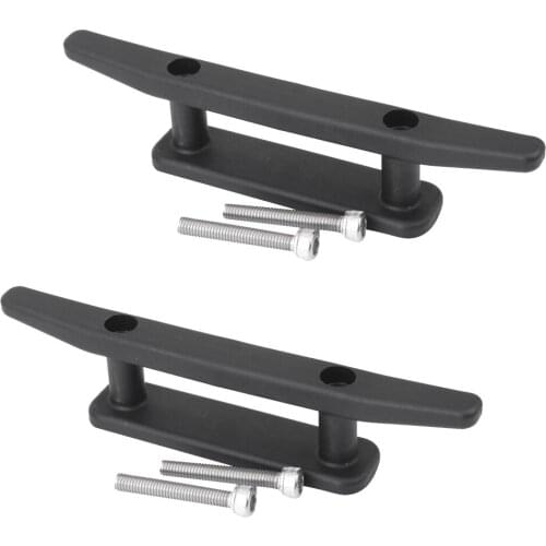 2 Pcs/set 6.4 inch UV Resistant Black Nylon Kayak Canoe Marine Boat Dinghy Cleat Mooring Boat Deck Cleat