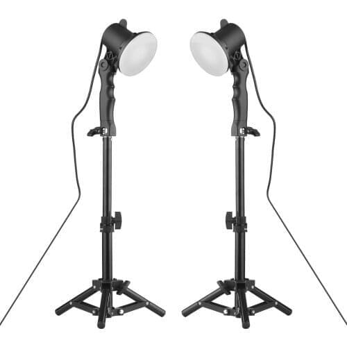 2PCS Desktop Fill Light Professional LED Video Light Studio Light 16LEDs 5500K CRI 85+ Handle Adjustable Tripod for Photography