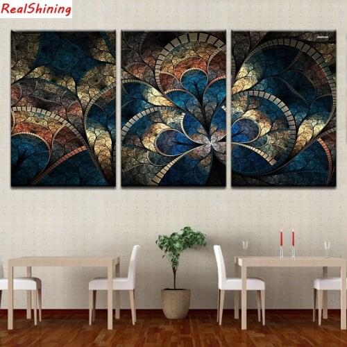 3pcs,Diamond Embroidery,Abstract flower,5D,diy Diamond Painting Cross Stitch,3d picture,Diamond Mosaic,home Decor H1387