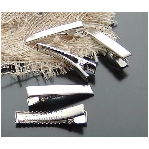 32mm Free Shipping 50pcs/lot Wholesale Metal Single Prong Alligator Aligator Clips Baby Hair Bows Hair Tool