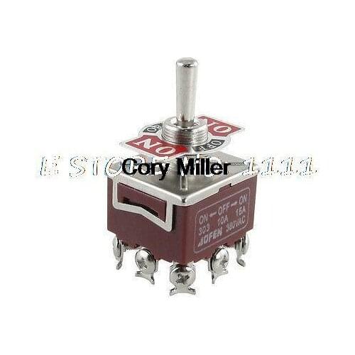 3PDT ON/OFF/ON 3 Position 9 Pin Panel Mount Toggle Switch E-TEN303