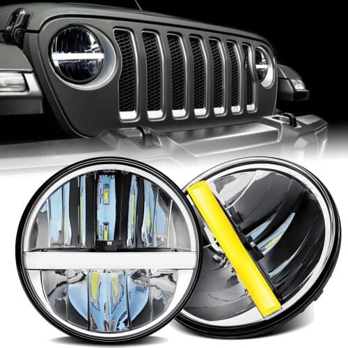 YOUSTAR DOT Approved 7 Inch Round Led Headlight DRL High Low Beam Compatible With Jeep Wrangler JK