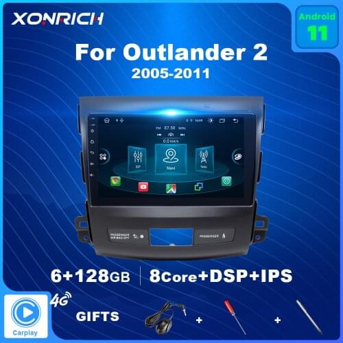 6GB DSP Android 10 Car Multimidia For Mitsubishi Outlander xl 2 CW0W 2005-2011 For Peugeot 4007 For Citroen C-Crosser 2007-2013