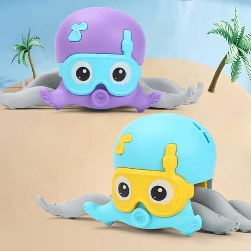 Kids Cartoon Cute Octopus Bathing Toys For Children With Wind-up Chain Clockwork Water Floating Beach Baby Playing Toys