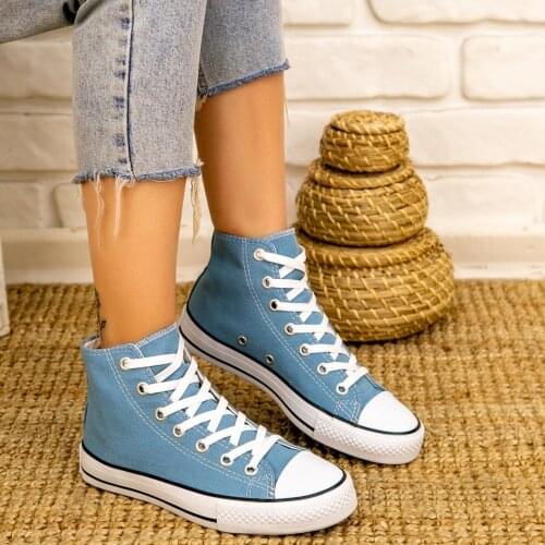Tonar Kori Bebe Blue Linen Boots Sport Women Shoes New Season Seasonal Fashion Laced