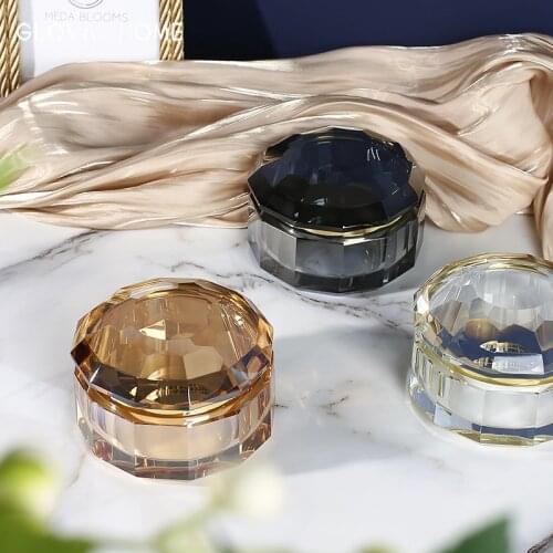 Crystal Glass Candy Jar Creative Jewelry Box Living Room Tea Table Home Furnishing Tea Caddy Decoration Storage Display