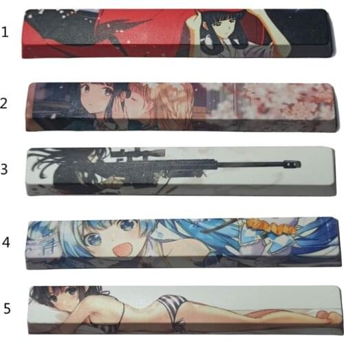 SpaceBar Keycap PBT Five Sides Dye-Subbed Spacebar 6.25U Cherry Profile Space Bar Keycap for DIY Mechanical Keyboard Cap