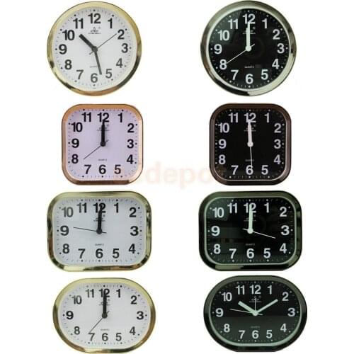 Mini Round Alarm Clock Desktop Table Bedside Clocks Kids Adults Travel Clock Decor Alarm Clocks Dial Number Round