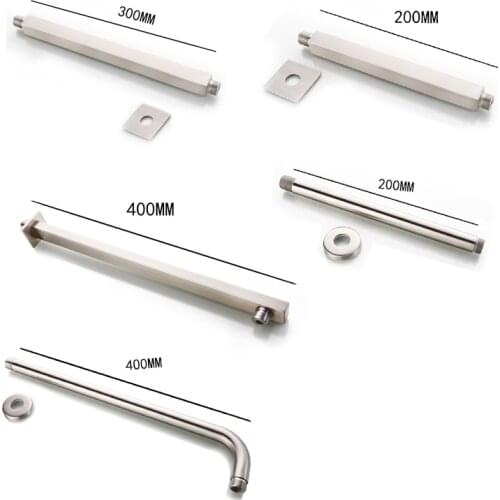 Wall Mounted Ceiling Overhead Shower Arm Set Brushed Nickel Head Shower Holder Square Round Bathroom Set