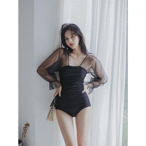 2021 New Casual Swimsuit Female Net Celebrity Super Fairy Cover Meat Cover Belly Korean Hot Spring Sexy Fashion Winter