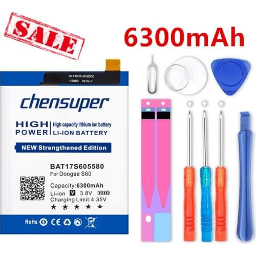 New 6300mAh 0 cycles BAT17M15580&BAT17S605580 Replacement Parts backup battery for DOOGEE S60 Smart Phone battery