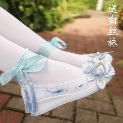 Anime Mo Dao zu shi cosplay shoes Embroidered cloth shoes for dancing students with period costumes Ethnic dance shoes Halloween