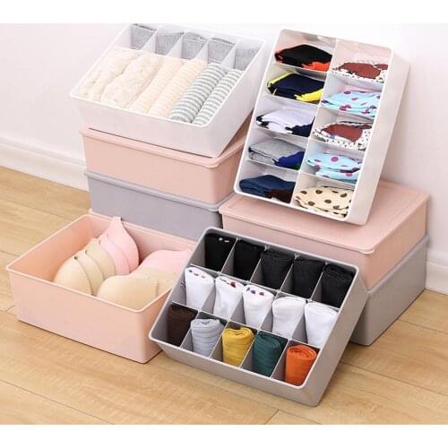 Multi Grid Underwear Organizer Closet Bras Briefs Socks Ties Storage Drawer Box organizador armario cajas de almacenamiento