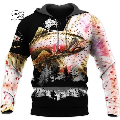 PLstar Cosmos NewFashion Animal Walleye Trout Fishing Fisher Camo Funny Outwear Tracksuit 3DPrint Harajuku Hoodies Men/Women B13