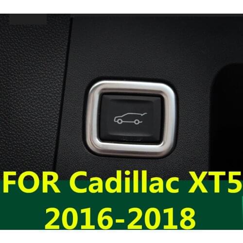 Trunk door Electric tailgate button knob switch decorative frame sticker cover trim Auto Accessories FOR Cadillac XT5 2016-2018