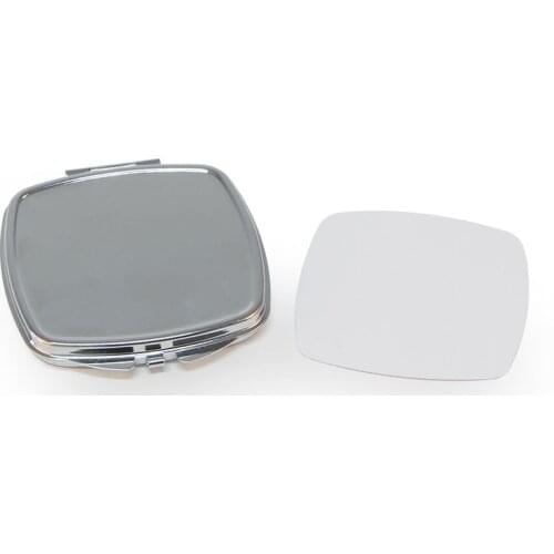 DIY Gift Small Trail Order Compact Mirror Silver Portable Makeup Mirror with Sublimation Plate 5 pieces/Lot