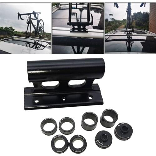 Alloy Bike Car Roof Mount Rack Bicycle Storage Transportation Front Fork Block Mount Rack Quick Release Thru Axle Carrier