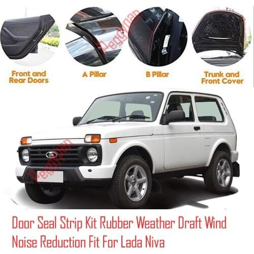 Door Seal Strip Kit Self Adhesive Window Engine Cover Soundproof Rubber Weather Draft Wind Noise Reduction Fit For Lada Niva